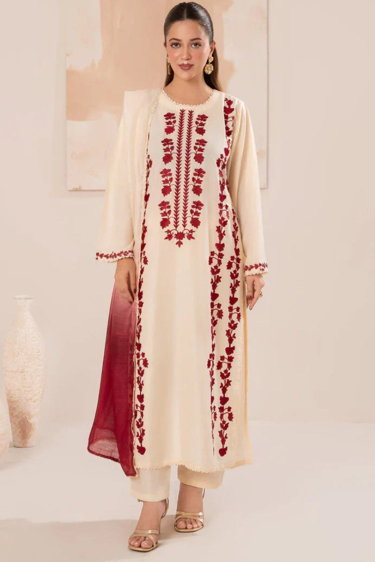 IZEL-3PC LAWN EMBROIDERED SHIRT WITH CHIFFON TYE&DYE DUPATTA AND TROUSER-GM-4649
