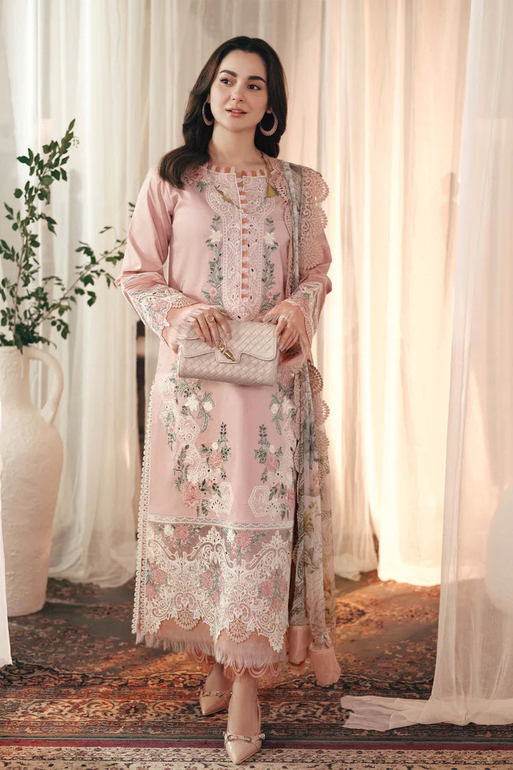 JADE-3PC LAWN EMBROIDERED SHIRT WITH CHIFFON PRINTED DUPATTA AND TROUSER-GM-4517