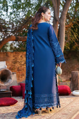 JADE-3PC LAWN CHIKANKARI EMBROIDERED SHIRT WITH CHIFFON PRINTED DUPATTA AND TROUSER -GM-4602
