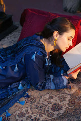 JADE-3PC LAWN CHIKANKARI EMBROIDERED SHIRT WITH CHIFFON PRINTED DUPATTA AND TROUSER -GM-4602