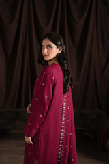 BATIK-3PC DHANAK EMBROIDERED SHIRT WITH DHANAK EMBROIDERED SHAWL AND TROUSER-GM-4403