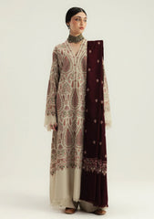 ZARA SHAHJAHAN-3PC KHADDAR EMBROIDERED SHIRT WITH DHANAK EMBROIDERED SHAWL AND TROUSER-GM-4396