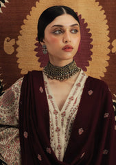 ZARA SHAHJAHAN-3PC KHADDAR EMBROIDERED SHIRT WITH DHANAK EMBROIDERED SHAWL AND TROUSER-GM-4396