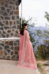 QALAMQAR-3PC DHANAK EMBROIDERED SHIRT WITH COTTON NET EMBROIDERED AND EMB TROUSER-GM-4213