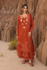 RANG RASIYA-3PC LAWN CHIKANKARI EMB SHIRT WITH ORGANZA EMB DUPATTA AND EMB TROUSER-GM-4520