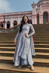 SAPPHIRE-3PC KHADDAR PRINTED SHIRT WITH KHADDAR PRINTED DUPATTA AND PRINTED TROUSER-GM-2658