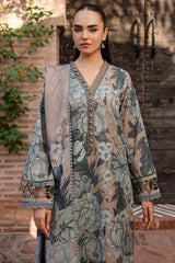 BAROQUE-3PC KHADDAR PRINTED SHIRT WITH KHADDAR PRINTED DUPATTA AND PRINT TROUSER-GM-2648