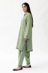 ZARA SHAH JAHAN-2PC DHANAK EMBROIDERED SHIRT WITH DHANAK EMBROIDRED SLEEVES-GM-143
