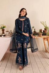 BATIK-3PC DHANAK EMBROIDERED SHIRT DHANAK EMBROIDERED SHAWL AND EMB TROUSER-GM-4173