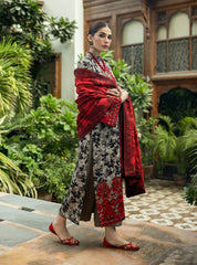 ZAINAB CHOTTANI-3PC LAWN EMBROIDERED PRINTED SHIRT WITH LAWN PRINT DUPATTA AND PRINT TROUSER-GM-2524