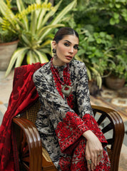 ZAINAB CHOTTANI-3PC KHADDAR EMBROIDERED PRINTED SHIRT WITH KHADDAR PRINTED DUPATTA AND TROUSER-GM-2621