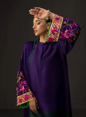 ZAINAB CHOTTANI-3PC SHAMOZE SILK TYE&DYE EMB SHIRT WITH SOFT SILK PRINTED DUPATTA & TROUSER -GM-1727