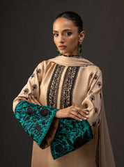 ZAINAB CHOTANI-3PC SHAMOZ SILK PRINT EMBROIDERED SHIRT WITH SOFT SILK PRINT DUPATTA & SILK TROUSER-GM-1717