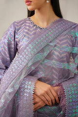 BAROUQE-ORGANZA 3PC SEQUENCE EMBROIDERED SHIRT WITH ORGANZA SEQUENCE EMBROIDERED DUPATTA WITH SILK TROUSER -GM-4266
