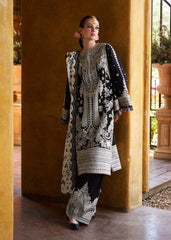 HUSSAIN REHAR-3PC DHANAK EMBROIDERED SHIRT WITH COTTON NET EMBROIDERED DUPATTA AND EMB TROUSER-GM-4196