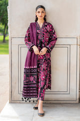 BAROUQUE-3PC KHADDAR PRINTED SHIRT WITH KHADDAR PRINT DUPATTA AND PRINT TROUSER-GM-2633