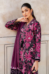 BAROUQUE-3PC KHADDAR PRINTED SHIRT WITH KHADDAR PRINT DUPATTA AND PRINT TROUSER-GM-2633