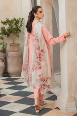 ZIVA-3PC LAWN EMBROIDERED SHIRT WITH CHIFFON PRINTED DUPATTA & TROUSER-GM-4564