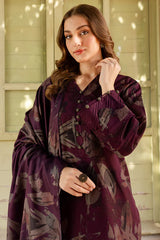 BAROQUE-3PC KHADDAR PRINTED SHIRT WITH KHADDAR PRINTED DUPATTA AND PRINT TROUSER-GM-2649