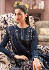 SERAN-3PC DHANAK EMBROIDERED SHIRT WITH DHANAK EMBROIDERD SHAWL & EMB TROUSER-GM-4243
