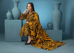 BAROQUE-3PC KHADDAR PRINTED SHIRT WITH KHADDAR PRINT DUPATTA AND PRINT TROUSER-GM-2617