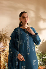 BATIK-3PC DHANAK EMBROIDERED SHIRT WITH CHIFFON EMBROIDERED DUPATTA AND TROUSER-GM-4195
