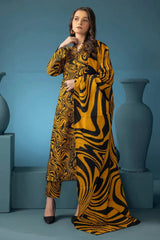 BAROQUE-3PC KHADDAR PRINTED SHIRT WITH KHADDAR PRINT DUPATTA AND PRINT TROUSER-GM-2617