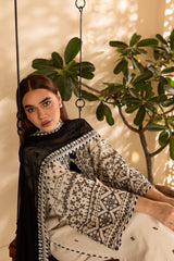 BATIK-3PC DHANAK EMBROIDERED SHIRT WITH CHIFFON EMBROIDERED DUPATTA AND EMB TROUSER-GM-4104