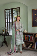 SOBIA NAZIR-3PC KARANDI PRINTED EMBROIDERED SHIRT WITH KARANDI PRINTED DUPATTA AND TROUSER-GM-2564