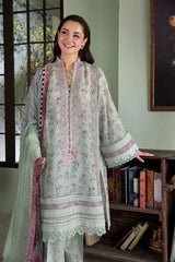 SOBIA NAZIR-3PC KARANDI PRINTED EMBROIDERED SHIRT WITH KARANDI PRINTED DUPATTA AND TROUSER-GM-2564