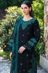 BATIK-3PC KHADDAR EMBROIDERED SHIRT WITH COURTRAI PRINTED SHAWL AND TROUSER-GM-4391