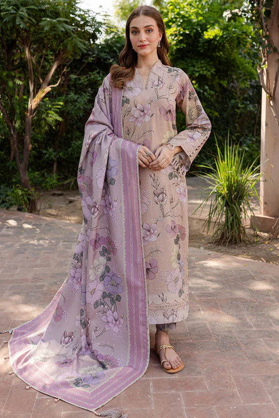 BAROQUE-3PC KHADDAR PRINTED SHIRT WITH KHADDAR PRINTED DUPATTA AND PRINT TROUSER-GM-2644