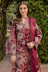 BAROQUE-3PC KHADDAR PRINTED SHIRT WITH KHADDAR PRINTED DUPATTA AND PRINT TROUSER-GM-2645