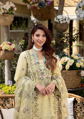 ELAF-3PC LAWN CHIKANKARI EMBROIDERED SHIRT WITH KHAADI NET EMB DUPATTA AND EMB TROUSER-GM-4601