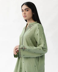 ZARA SHAH JAHAN-2PC DHANAK EMBROIDERED SHIRT WITH DHANAK EMBROIDRED SLEEVES-GM-143