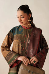 BAROQUE-3PC KHADDAR PRINTED SHIRT WITH KHADDAR PRINTED DUPATTA AND PRINTED TROUSER-GM-2661