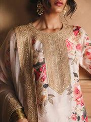 ZAINAB CHOTANI-3PC SHAMOZE SILK PRINTED EMBROIDERED SHIRT WITH SOFT SILK PRINTED EMB DUPATTA & EMB TROUSER-GM-1721