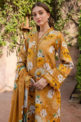 BAROQUE-3PC KHADDAR PRINTED SHIRT WITH KHADDAR PRINTED DUPATTA AND PRINT TROUSER-GM-2642