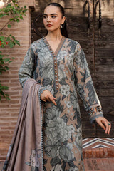 BAROQUE-3PC KHADDAR PRINTED SHIRT WITH KHADDAR PRINTED DUPATTA AND PRINT TROUSER-GM-2648