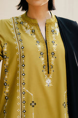 ZARA SHAHJAHAN-3PC DHANAK EMBROIDERED SHIRT WITH CHIFFON EMBROIDERED SHAWL & DHANAK TOUSER-GM-4222