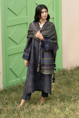 BAROQUE-3PC KHADDAR PRINTED SHIRT WITH KHADDAR PRINT DUPATTA AND PRINT TROUSER-GM-2631