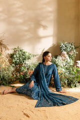 BATIK-3PC DHANAK EMBROIDERED SHIRT WITH CHIFFON EMBROIDERED DUPATTA AND TROUSER-GM-4195