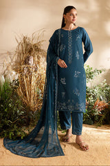 BATIK-3PC DHANAK EMBROIDERED SHIRT WITH CHIFFON EMBROIDERED DUPATTA AND TROUSER-GM-4195