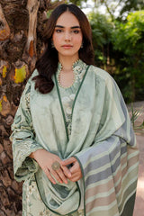 BAROQUE-3PC KHADDAR PRINTED SHIRT WITH KHADDAR PRINTED DUPATTA AND PRINT TROUSER-GM-2643