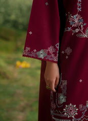 IMAGE-3PC KHADDAR EMBROIDERED SHIRT WITH DHANAK EMBROIDERED SHAWL AND KHADDAR TROUSER-GM-4373