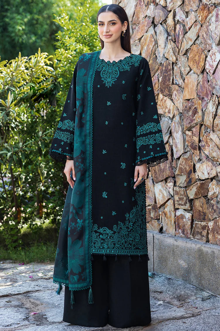BATIK-3PC KHADDAR EMBROIDERED SHIRT WITH COURTRAI PRINTED SHAWL AND TROUSER-GM-4391