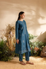 BATIK-3PC DHANAK EMBROIDERED SHIRT WITH CHIFFON EMBROIDERED DUPATTA AND TROUSER-GM-4195