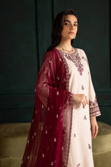 BATIK-3PC DHANAK EMBROIDERED SHIRT WITH DHANAK CHIFFON EMBROIDERED DUPATTA AND EMB TROUSER-GM-4348