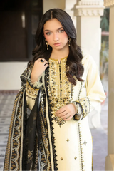 ASIM JOFA - 3PC LAWN EMBROIDERED SHIRT WITH MONARK PRINTED DUPATTA AND TROUSER -GM-3728