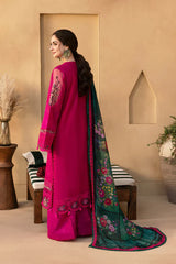 JADE-3PC LAWN CHIKANKARI EMBROIDERED SHIRT WITH CHIFFON PRINTED DUPATTA AND TROUSER -GM-4507